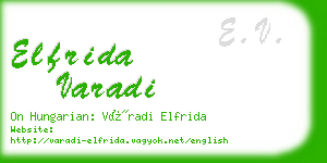 elfrida varadi business card